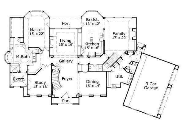 European Floor Plan - Main Floor Plan #411-786