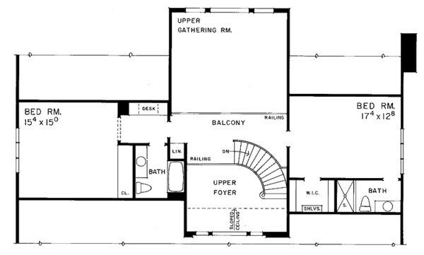 Architectural House Design - Prairie Floor Plan - Upper Floor Plan #72-992