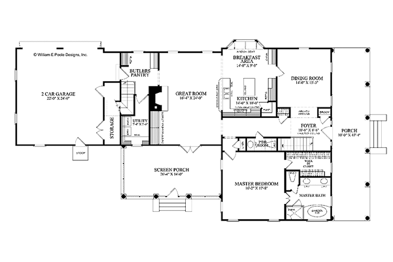 Dream House Plan - Floor Plan - Main Floor for Colonial House Plan #137-338 - 4 bed, 3.5 bath