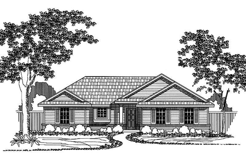 House Blueprint - Ranch Exterior - Front Elevation Plan #946-12