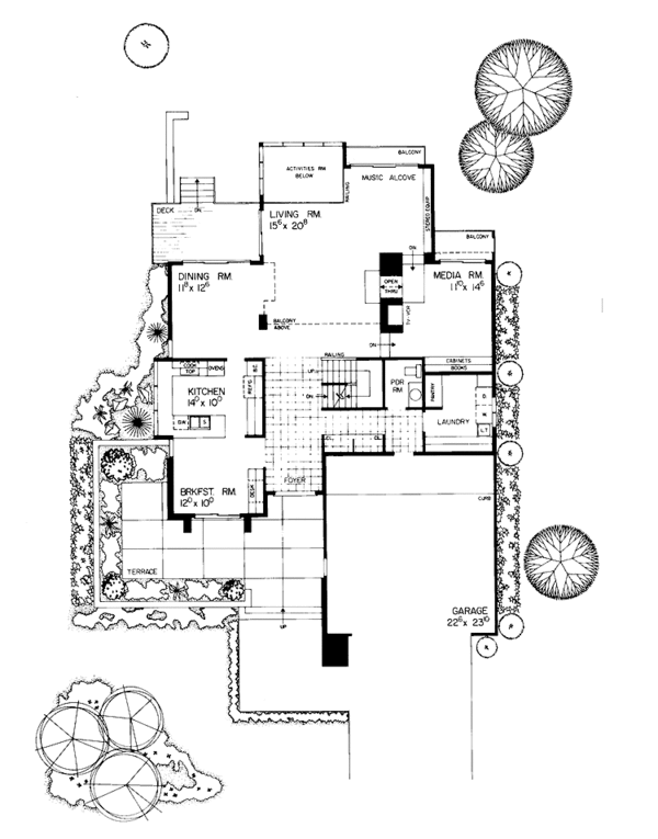 House Plan Design - Contemporary Floor Plan - Main Floor Plan #72-790