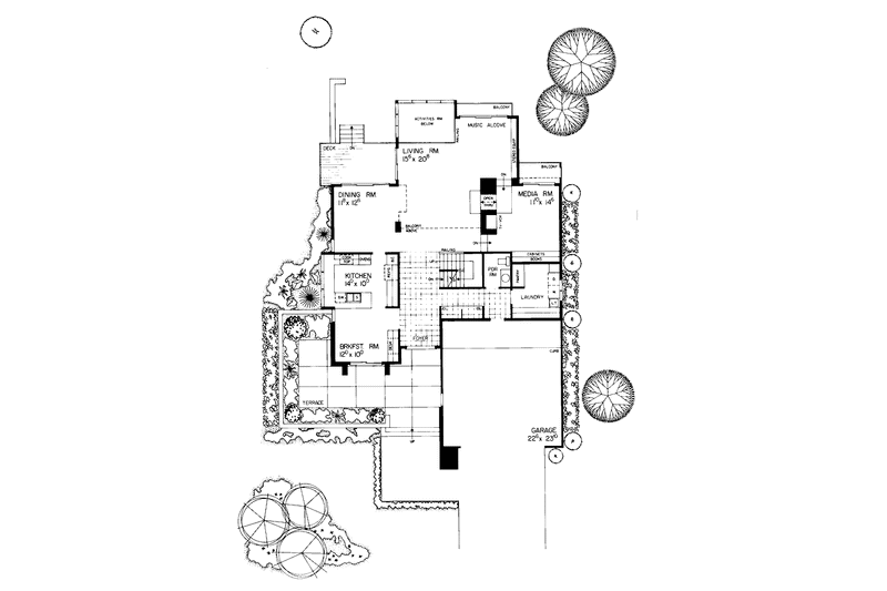 Dream House Plan - Floor Plan - Main Floor for Contemporary House Plan #72-790 - 3 bed, 2.5 bath