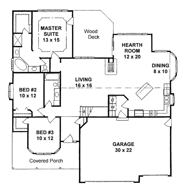 Dream House Plan - Traditional Floor Plan - Main Floor Plan #58-227