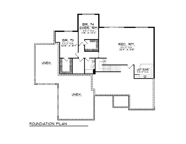 House Plan Design - European Floor Plan - Lower Floor Plan #70-810