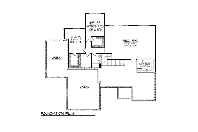 Home Plan - Floor Plan - Lower Floor for European House Plan #70-810 - 4 bed, 3 bath