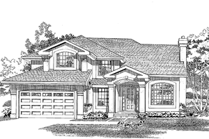 House Blueprint - Mediterranean Exterior - Front Elevation Plan #47-1015