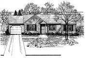 Ranch Style House Plan - 3 Beds 2 Baths 1141 Sq/Ft Plan #30-231 