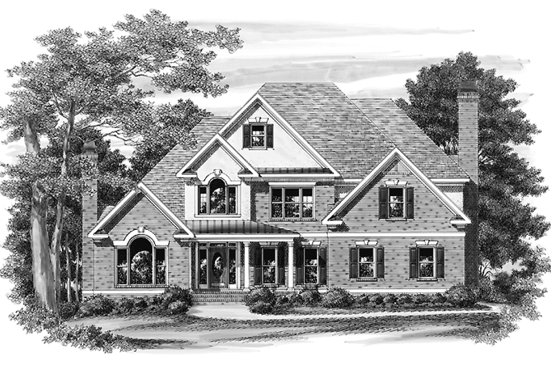 Dream House Plan - Exterior - Front Elevation 3 for Colonial House Plan #927-760 - 4 bed, 3.5 bath