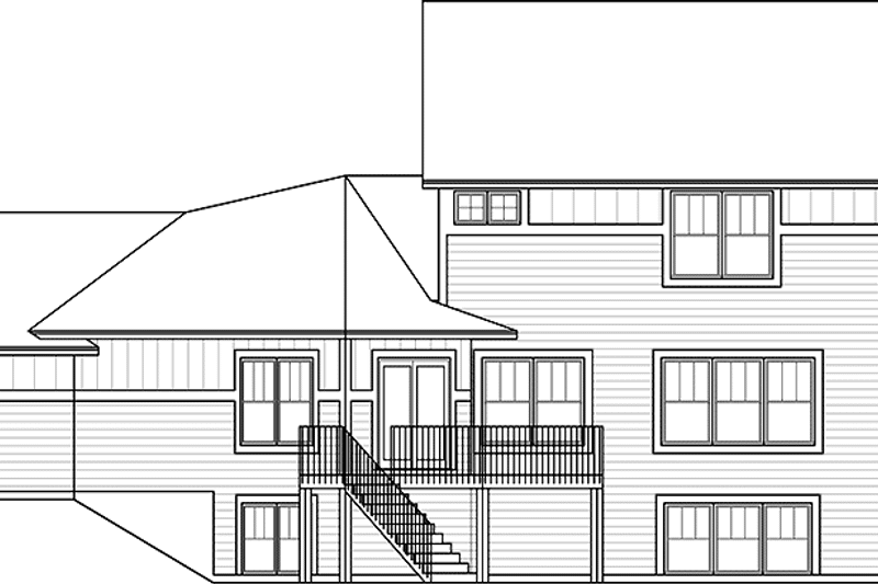 House Blueprint - Exterior - Rear Elevation for Country House Plan #981-4 - 3 bed, 2.5 bath
