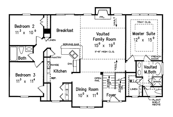 Home Plan - Colonial Floor Plan - Main Floor Plan #927-214