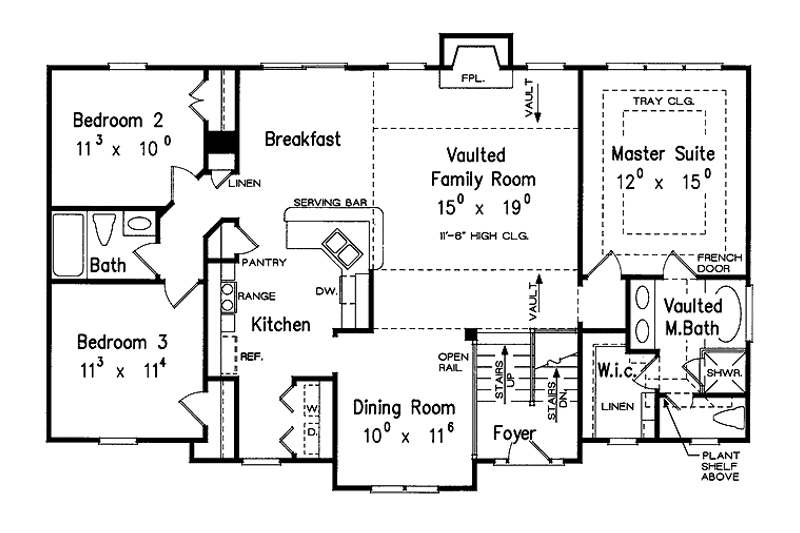 Home Plan - Floor Plan - Main Floor for Colonial House Plan #927-214 - 3 bed, 2 bath
