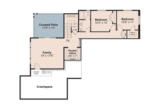 Floor Plan - Lower Floor for Contemporary House Plan #124-1401 - 3 bed, 2.5 bath