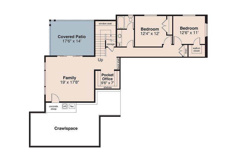 Architectural House Design - Floor Plan - Lower Floor for Contemporary House Plan #124-1401 - 3 bed, 2.5 bath
