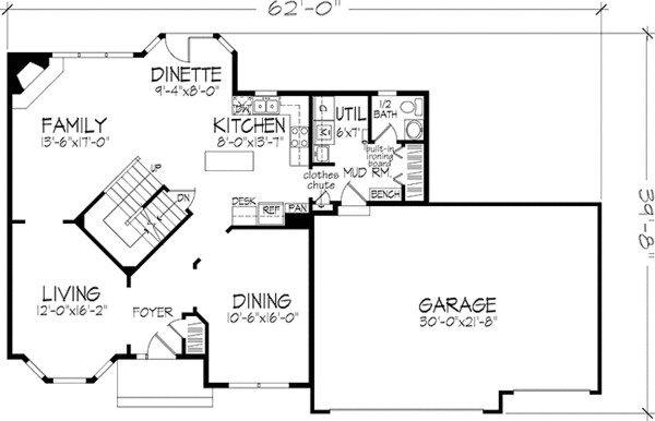 Dream House Plan - Traditional Floor Plan - Main Floor Plan #320-1429