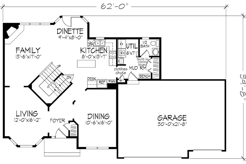 Dream House Plan - Floor Plan - Main Floor for Traditional House Plan #320-1429 - 3 bed, 2.5 bath