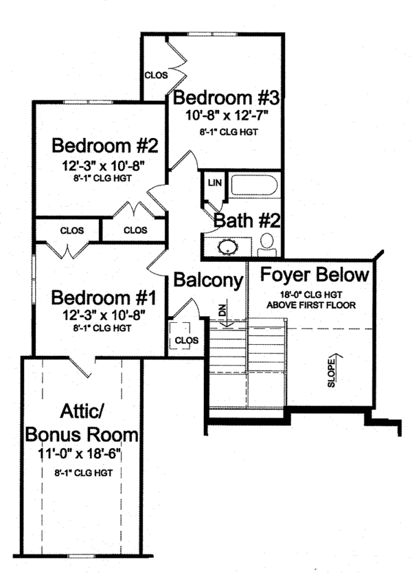 House Design - Colonial Floor Plan - Upper Floor Plan #46-792
