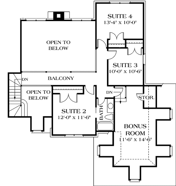 Dream House Plan - Traditional Floor Plan - Upper Floor Plan #453-526