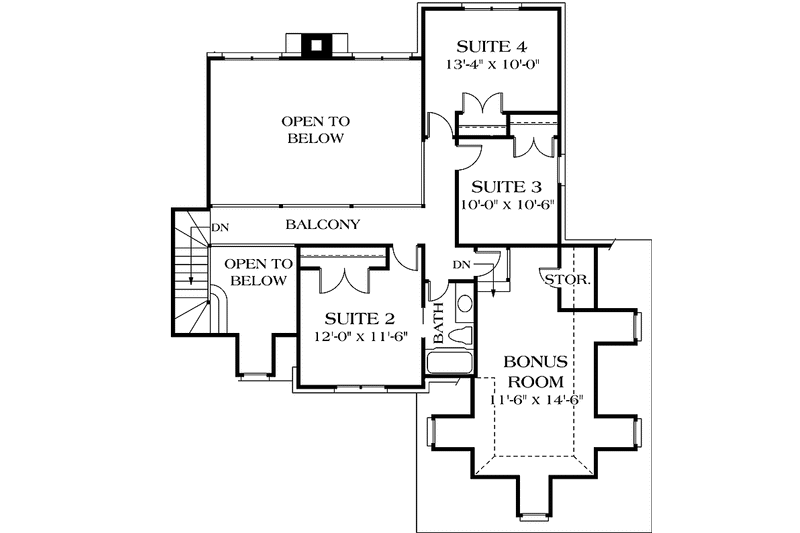 House Design - Floor Plan - Upper Floor for Traditional House Plan #453-526 - 4 bed, 2.5 bath