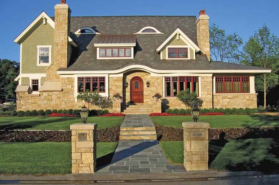 Exterior - Front Elevation 3 for Craftsman House Plan #928-19 - 4 bed, 3.5 bath