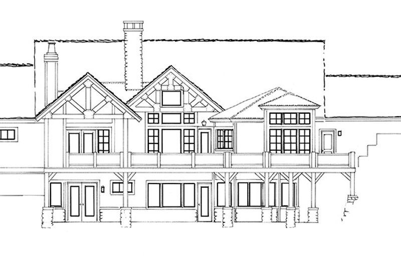 Architectural House Design - Exterior - Rear Elevation for Ranch House Plan #942-35 - 4 bed, 4.5 bath