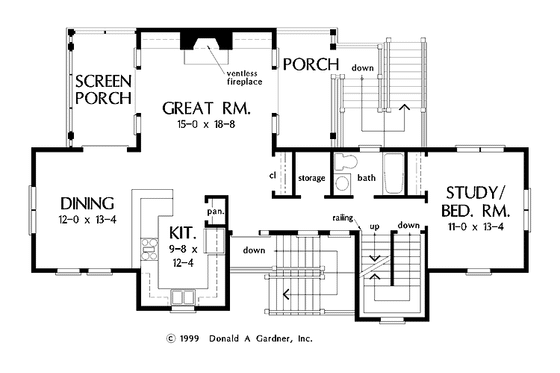 Floor Plan - Main Floor for Country House Plan #929-473 - 3 bed, 3 bath