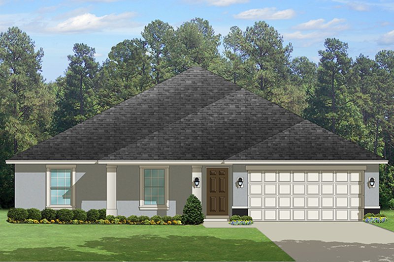 House Plan Design - Exterior - Front Elevation 3 for Traditional House Plan #1058-121 - 4 bed, 2 bath