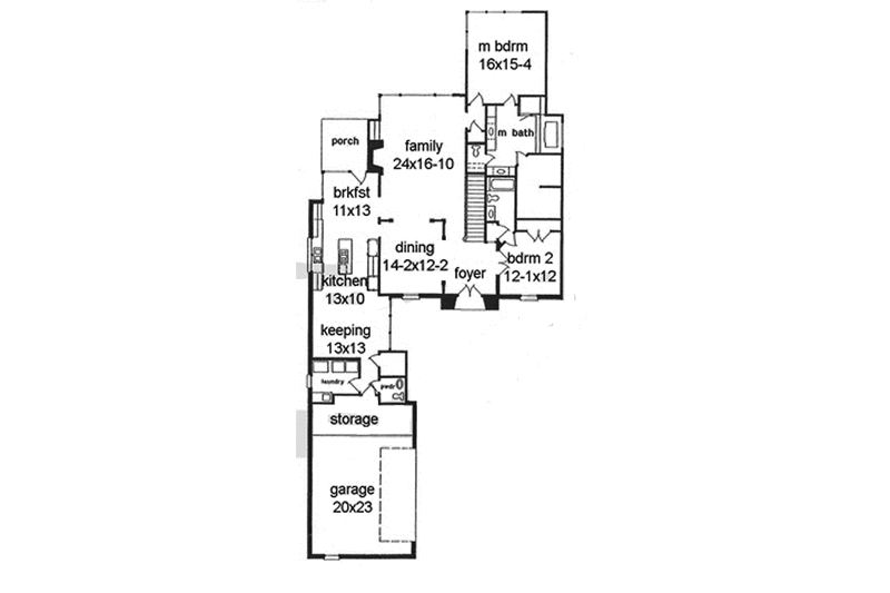 House Design - Floor Plan - Main Floor for Country House Plan #301-134 - 3 bed, 3.5 bath