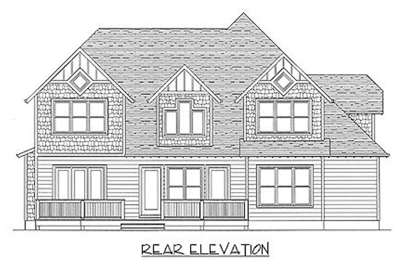 Home Plan - Exterior - Rear Elevation for Craftsman House Plan #413-138 - 4 bed, 3.5 bath