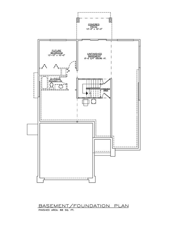 Contemporary Floor Plan - Lower Floor Plan #1100-45