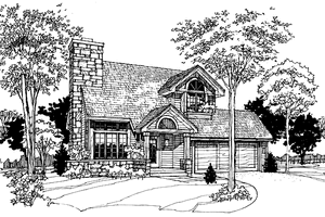 Exterior - Front Elevation 3 for Country House Plan #60-1041 - 3 bed, 2.5 bath