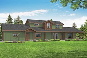 Country Exterior - Front Elevation Plan #124-1185