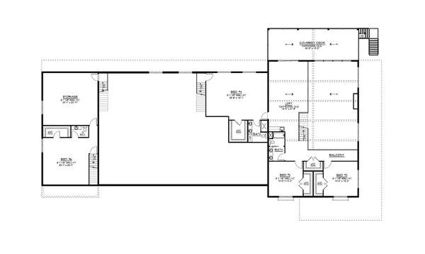 Barndominium Floor Plan - Upper Floor Plan #1064-384