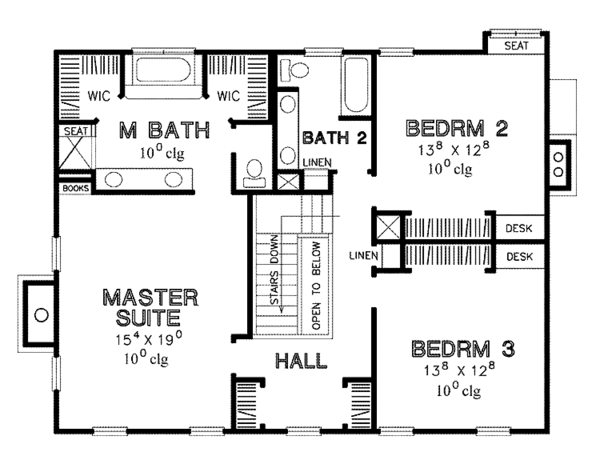 House Design - Classical Floor Plan - Upper Floor Plan #472-359