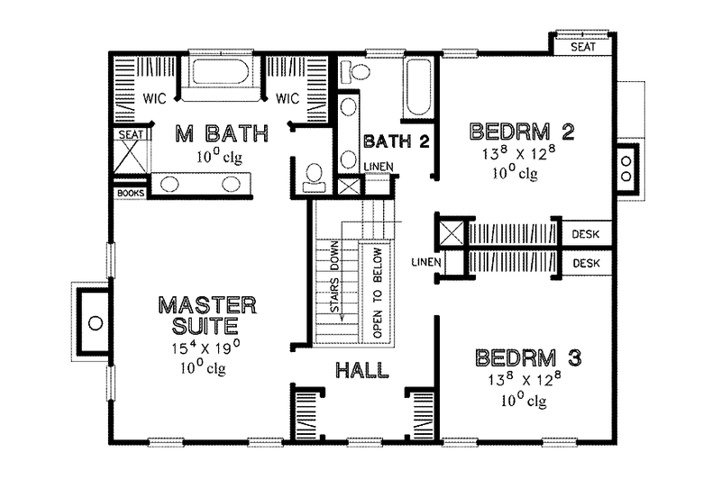 Home Plan - Floor Plan - Upper Floor for Classical House Plan #472-359 - 3 bed, 2.5 bath