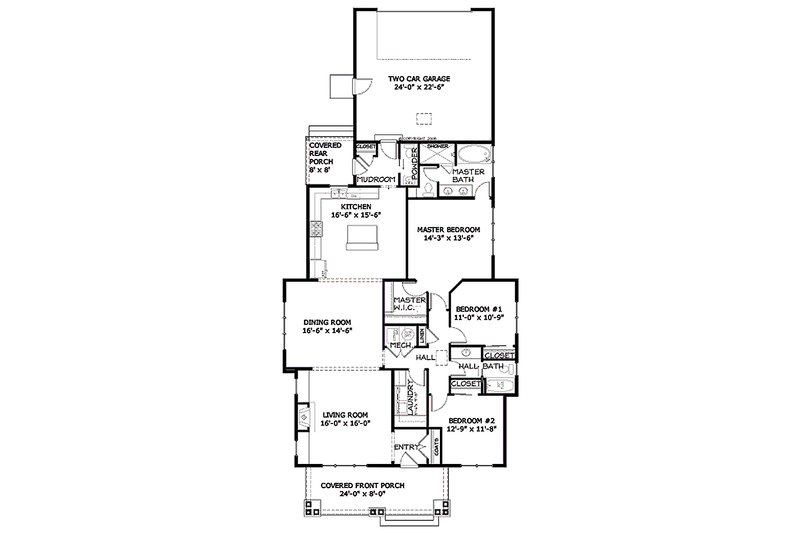 Home Plan - Bungalow style house plans Craftsman design floor plan