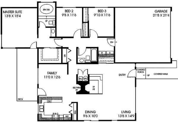 Architectural House Design - Contemporary Floor Plan - Main Floor Plan #60-676