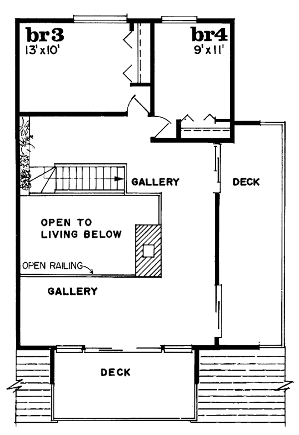 Home Plan - Contemporary Floor Plan - Upper Floor Plan #47-654