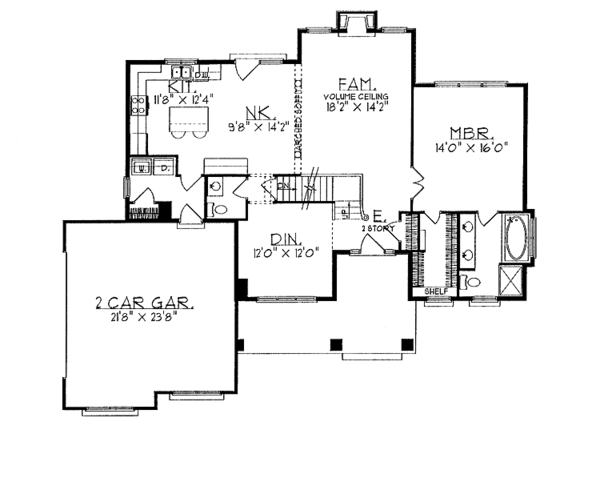 Home Plan - Country Floor Plan - Main Floor Plan #70-1305