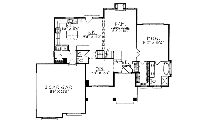 Architectural House Design - Floor Plan - Main Floor for Country House Plan #70-1305 - 3 bed, 2.5 bath