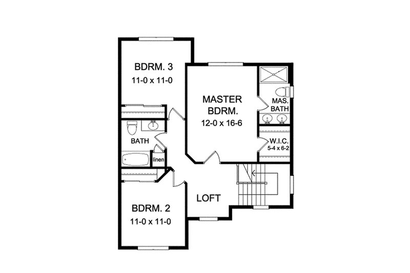 Dream House Plan - Floor Plan - Upper Floor for Colonial House Plan #1010-115 - 3 bed, 2.5 bath