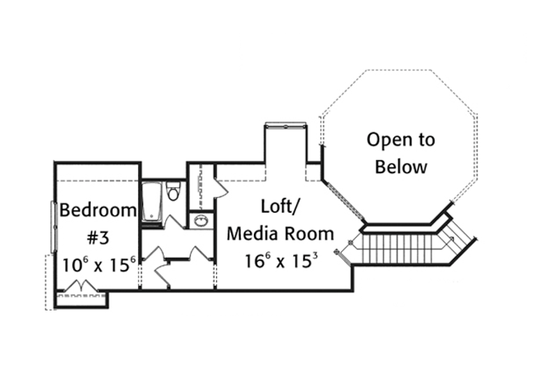 Dream House Plan - Floor Plan - Upper Floor for Country House Plan #429-368 - 3 bed, 3 bath