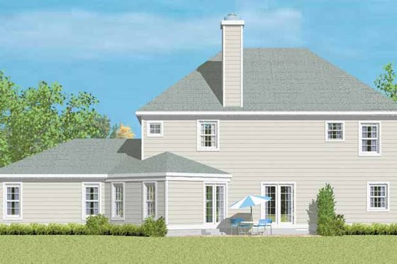 Exterior - Rear Elevation for Country House Plan #72-1092 - 4 bed, 2.5 bath