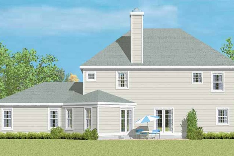 Dream House Plan - Exterior - Rear Elevation for Country House Plan #72-1092 - 4 bed, 2.5 bath
