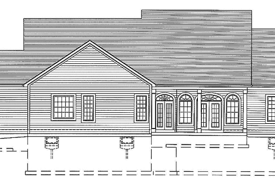 Exterior - Rear Elevation for Country House Plan #46-778 - 3 bed, 2 bath