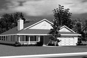 Country Style House Plan - 3 Beds 2 Baths 1676 Sq/Ft Plan #72-1079 Exterior 