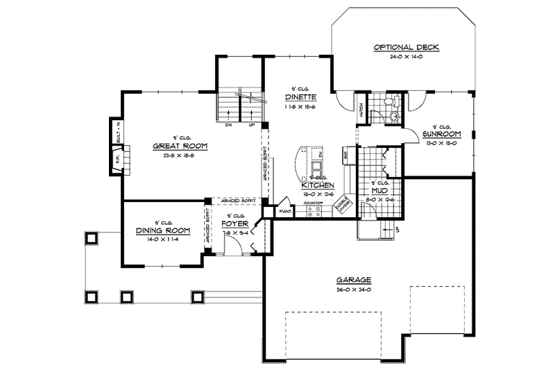 Home Plan - Floor Plan - Main Floor for European House Plan #51-647 - 4 bed, 2.5 bath