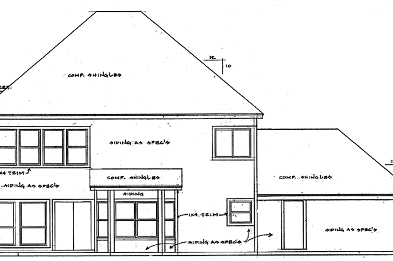 House Blueprint - Exterior - Rear Elevation for European House Plan #472-120 - 4 bed, 3.5 bath