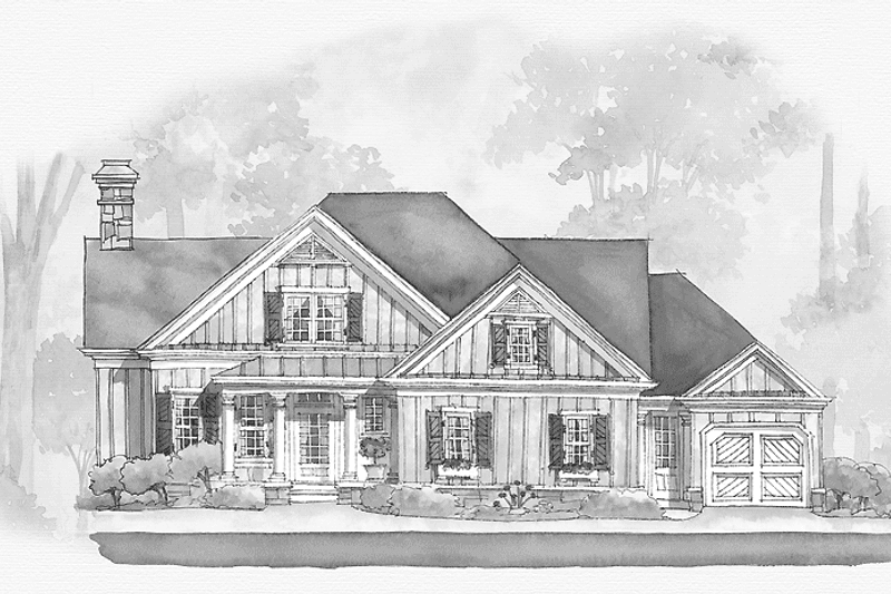 Home Plan - Exterior - Front Elevation 3 for Country House Plan #429-261 - 4 bed, 3.5 bath