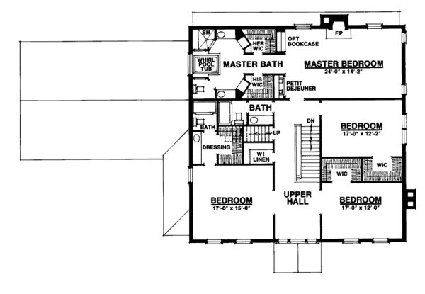 Dream House Plan - Classical Floor Plan - Upper Floor Plan #1016-22