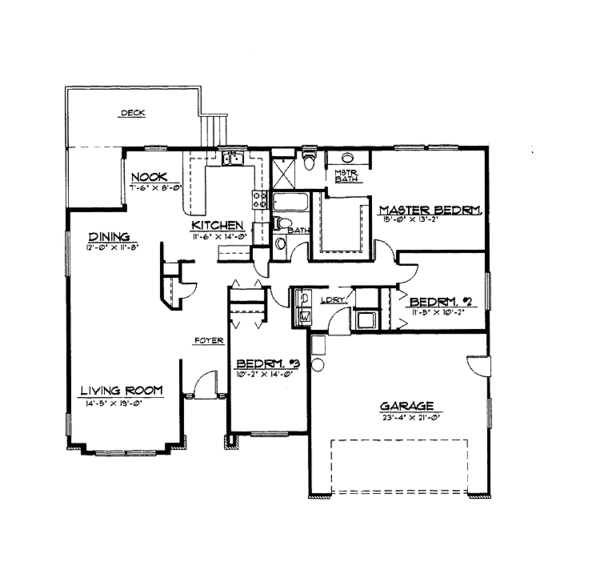 House Design - Traditional Floor Plan - Main Floor Plan #997-16